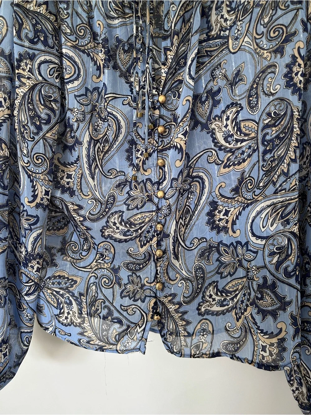 Zara Paisley Light Blue Paisley Blouse - Picture 5 of 6